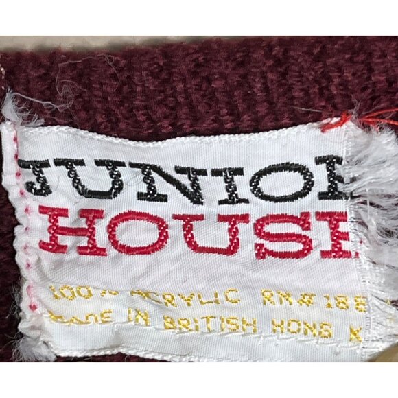 Junior House Vtg Sweater Vest Burgundy Button Preppy Heritage Academia Womens S - Picture 3 of 9